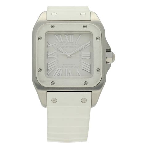 cartier watch white rubber strap